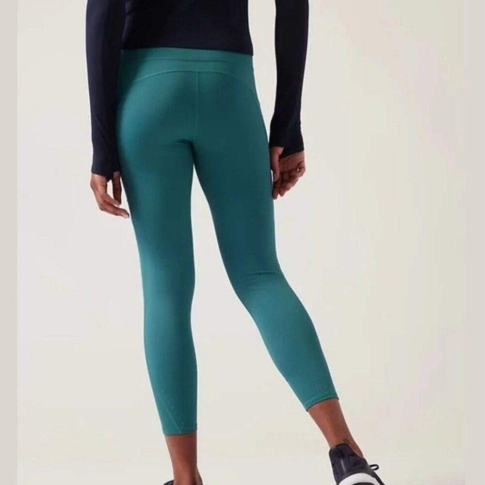 Athleta Unbrushed 7/8 Rainier Tight Borealis Green Teal Small TALL - Picture 2 of 9
